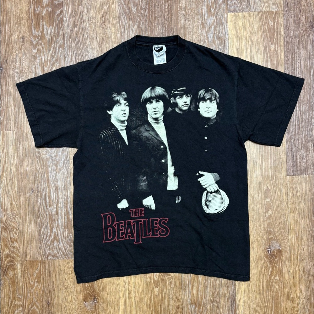 The Beatles Black Short-Sleeve Tee with Red Logo